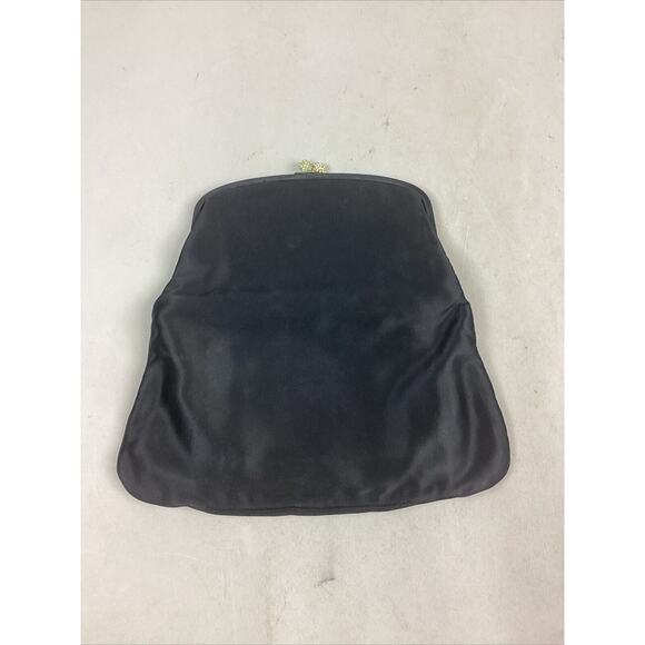Vintage Coblentz Black Satin Clutch Purse Handbag - Picture 4 of 6